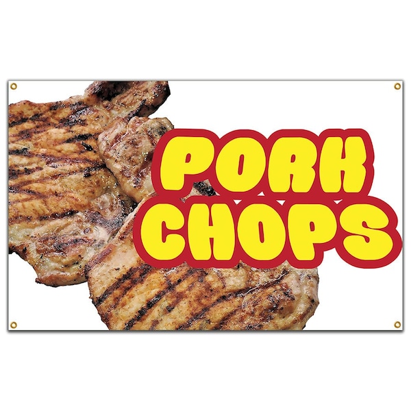 Pork Chops Banner Concession Stand Food Truck Single Sided